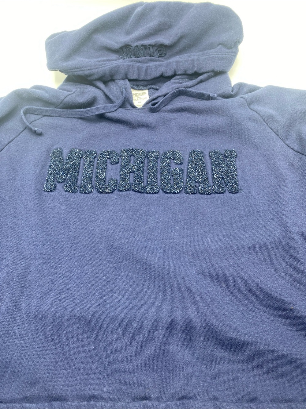 Victorias Secret PINK 5th Ocean Collegiate Michigan State Crop Hoodie Large